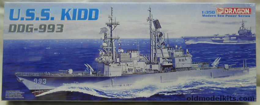 Dragon 1/350 USS Kidd DDG993 Destroyer - With White Ensign PE Detail Set For This Model, 1014 plastic model kit